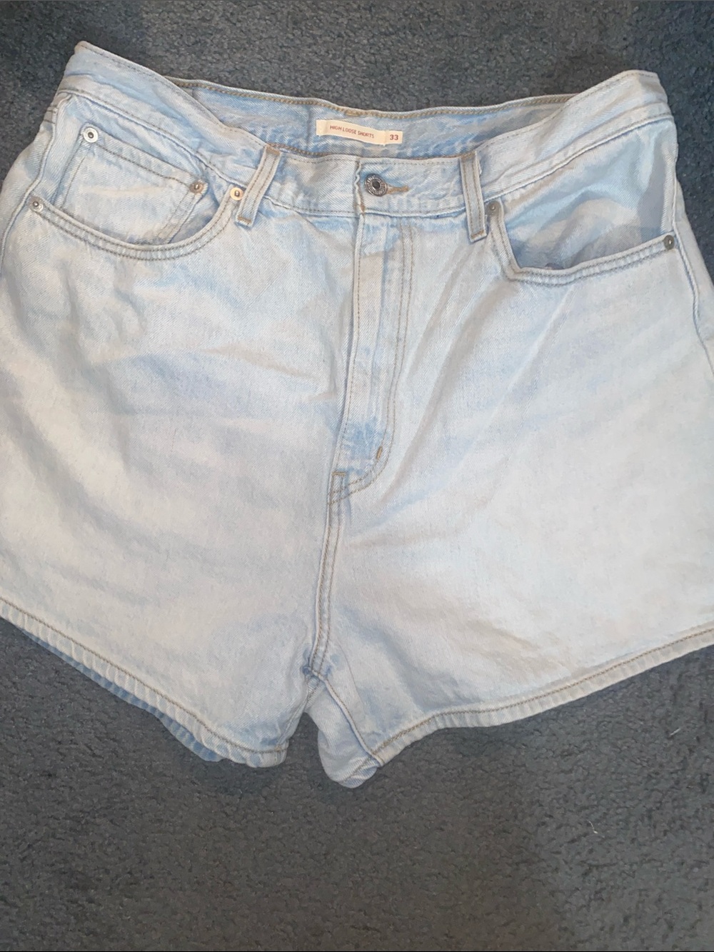Levi's Light Blue High-Rise Denim Shorts